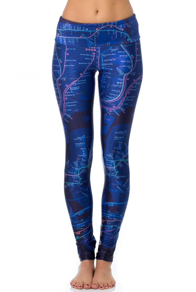 Take the midnight train going anywhere in the NYC Subway Long Legging from Goldsheep, perfect for your next yoga class or gym workout
