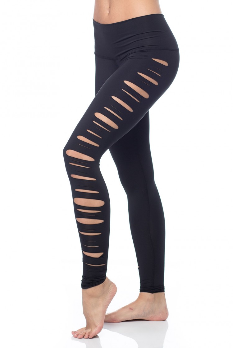 Featuring a cut design that extends from the hip to the ankle on each side, this yoga legging is bold & sexy and looks great in and out of the studio.
